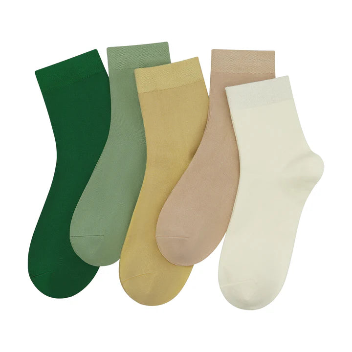 Spring Ankle Socks Bamboo Crew 5 Pairs