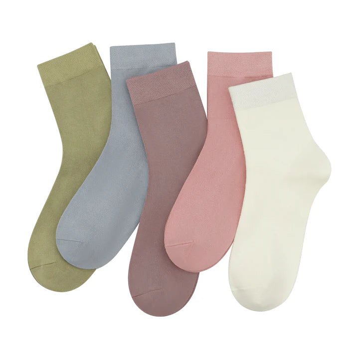 Assorted Ankle Socks Bamboo Crew 5 Pairs