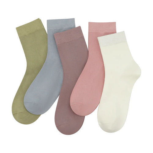 Assorted Ankle Socks Bamboo Crew 5 Pairs